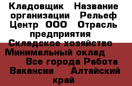 Кладовщик › Название организации ­ Рельеф-Центр, ООО › Отрасль предприятия ­ Складское хозяйство › Минимальный оклад ­ 28 000 - Все города Работа » Вакансии   . Алтайский край